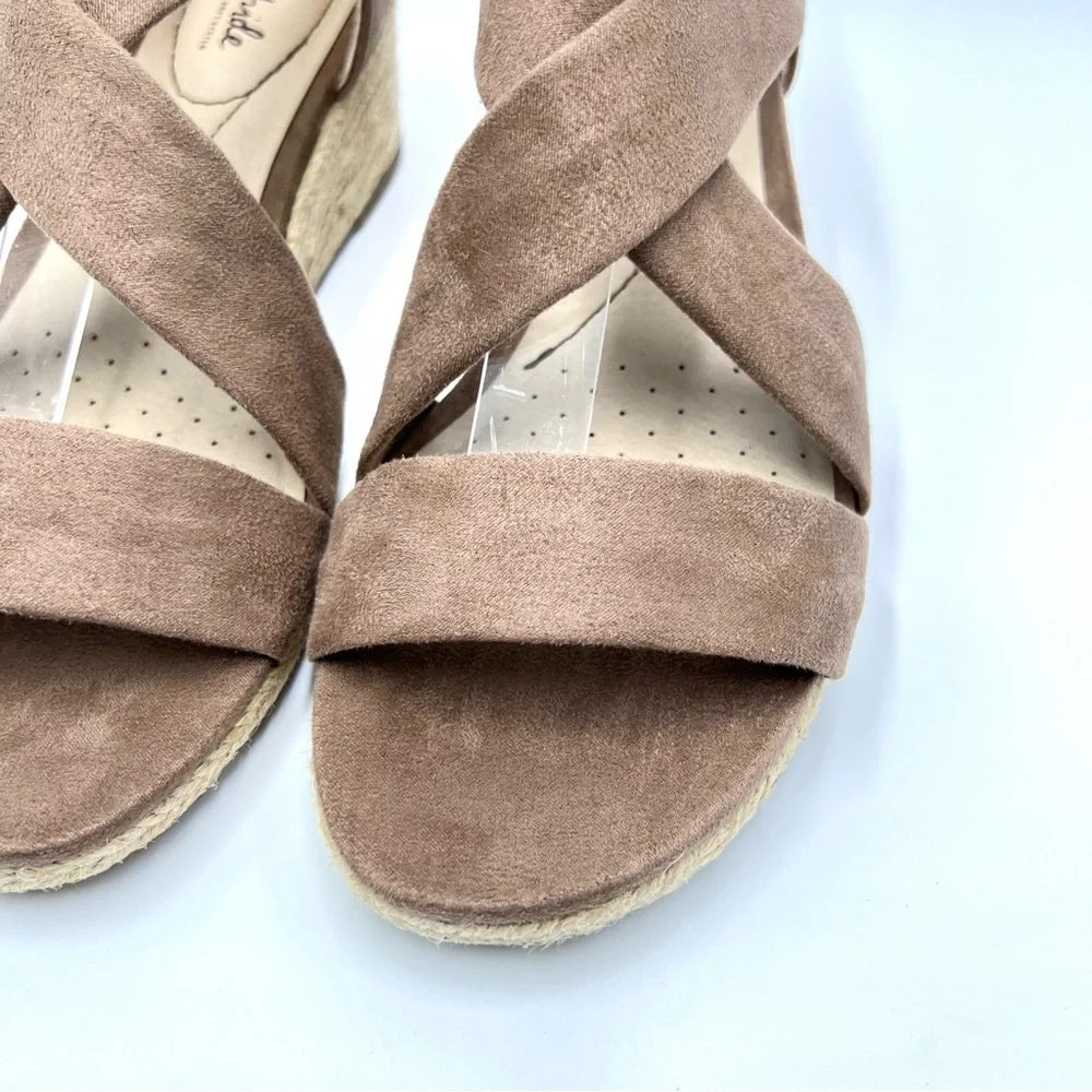 LifeStride Womens Size 9.5 Siesta Brown Espadrilles Wedges‎ Sandals Shoes NEW